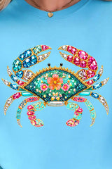 Seaside Sparkle Crab Ready To Press DTF Transfer