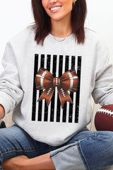Black Varsity Bow Heavy Blend Crew Sweatshirt