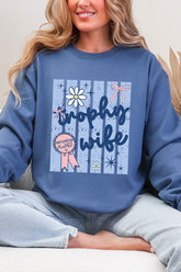 Blue Striped Trophy Wife Heavy Blend Crew Sweatshirt