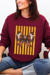 Yellow Gold Varsity Bow Heavy Blend Crew Sweatshirt