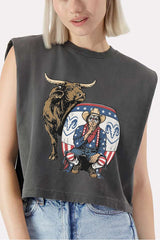 American Rodeo Clown Women's Garment-Dyed Heavyweight Muscle Tee