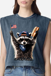 America's Backyard BBQ Bandit Women's Garment-Dyed Heavyweight Muscle Tee