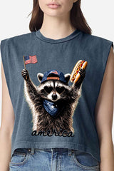 America's Backyard BBQ Bandit Women's Garment-Dyed Heavyweight Muscle Tee