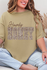 Leopard Howdy Honey Short Sleeve Relaxed Fit T-Shirt