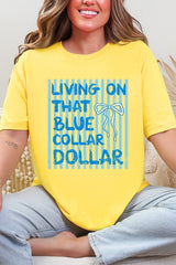 Striped Blue Collar Dollar Blue Softstyle Adult T-Shirt