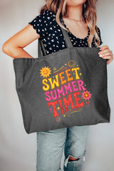 Golden Glow Sweet Summer Time Canvas Jumbo Tote