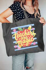 Teachers Are Magic Sketch Canvas Jumbo Tote