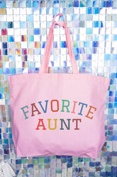 Always The Favorite Aunt Canvas Jumbo Tote