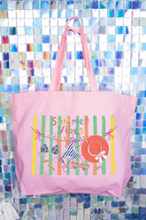 Bikini Summer Vibes Canvas Jumbo Tote