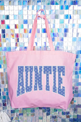 Blue Dot Auntie Canvas Jumbo Tote