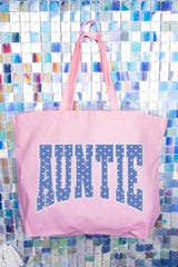 Blue Dot Auntie Canvas Jumbo Tote
