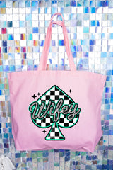 Lucky Spade Wifey Canvas Jumbo Tote