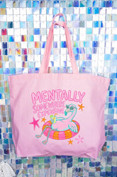 Mentally Somewhere Expensive Canvas Jumbo Tote