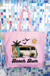 Retro Beach Bum Canvas Jumbo Tote