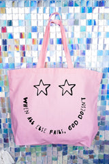 Star Eyes God Never Fails Canvas Jumbo Tote