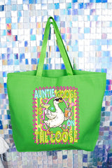 Auntie Goose On The Loose Canvas Jumbo Tote