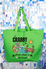 Crabby Beach Canvas Jumbo Tote