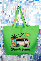 Retro Beach Bum Canvas Jumbo Tote