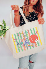 Bikini Summer Vibes Canvas Jumbo Tote
