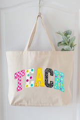 Brushstrokes & Bright Minds Canvas Jumbo Tote