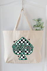 Lucky Spade Wifey Canvas Jumbo Tote