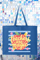 Teachers Are Magic Sketch Canvas Jumbo Tote