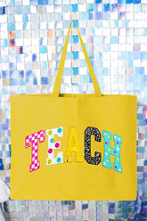 Brushstrokes & Bright Minds Canvas Jumbo Tote
