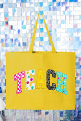 Brushstrokes & Bright Minds Canvas Jumbo Tote