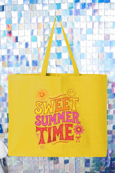 Golden Glow Sweet Summer Time Canvas Jumbo Tote