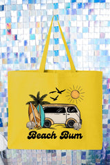 Retro Beach Bum Canvas Jumbo Tote