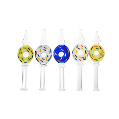 6" Dab Straw Donut Clear Glass Nectar Collector
