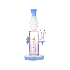 10" HAPPY FUMES GLASS Pink Glass Locket Bong with 14mm Male Bowl