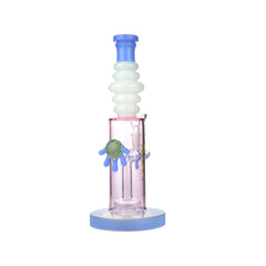 10" HAPPY FUMES GLASS Pink Glass Locket Bong with 14mm Male Bowl