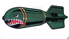 JUMBO SHARK FACE WITH TEETH DROPPING BOMB PATCH 10 x 4 inch (Sold by the piece)