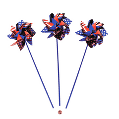 Large Silver Red and Blue Pinwheels (24 total pinwheels in 2 bags) $1.15 each