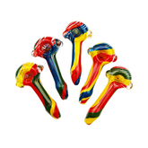 4.5" Hand Pipe Spoon Rasta Color Frit
