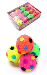 LED Spiky Flashing Soccer Balls ƒ?? 12-Pack in Display Box | Assorted Neon Colors