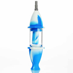 8" Silicone Nector Collector Colorful design with Perc and Titanium Nail
