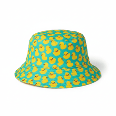 Lucky Ducky Pink & Green Polyester Bucket Hats