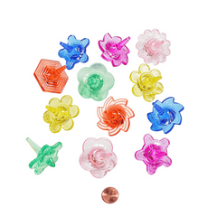 Colorful Transparent Plastic Spin Tops Bulk (144 total tops in 2 bags) 12?› each