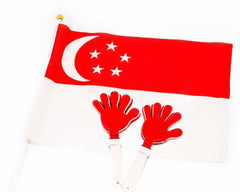 Singapore Hand Held Flag and Hand Clapper Set