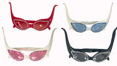 Jeweled Cat Eye Party Glasses (Sold by the piece)