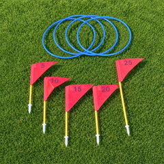 Plastic Large Outdoor Ring Toss Carnival Game (5 flags & 5 plastic rings)