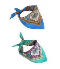 BEAUTIFUL MULTI COLOR PAISLEY DESIGN BANDANNA 2 COLORS! 100% COTTON ( sold by the piece or dozen )