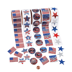 Patriotic Rolls of Stickers Assortment (500 stickers/package) 2?› each
