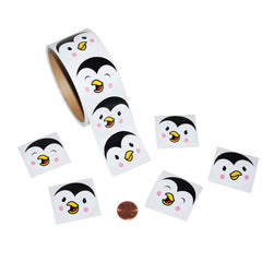 Penguin Face Sticker Roll (100/roll) 3?› each