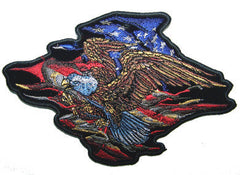 AMERICAN FLAG EAGLE EMBROIDERED PATCH (sold by the piece )