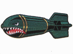 TEETH DROPPING BOMB SHARK 4 x 2 inch PATCH (Sold by the piece)