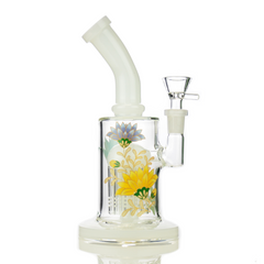 8" Water Pipe with Tree Chamber and Flower Art with 14mm Male Bowl