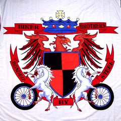 BIKER BROTHERS BONDED BY STEEL 45 IN WALL BANNER (Sold by the piece) -* CLOSEOUT ONLY $2.95 EA